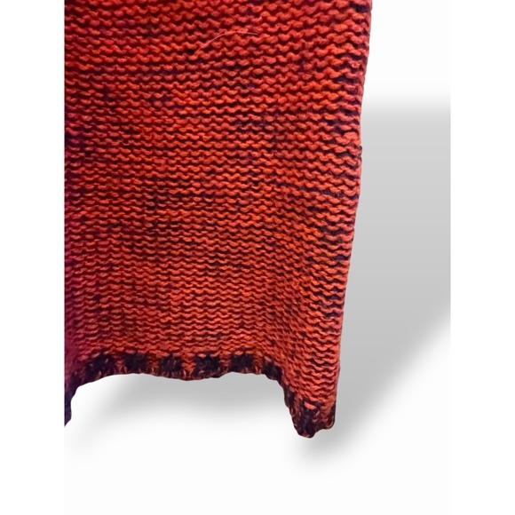 Vintage 100% Wool Knit Dress US Womens Small Red Navy Boho Indie Retro - Picture 6 of 16